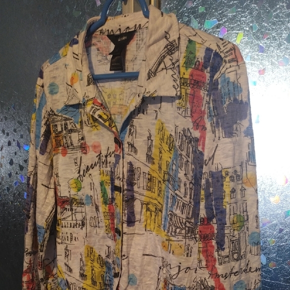 Ali Miles Multicolor City Abstract Shirt - Picture 10 of 16